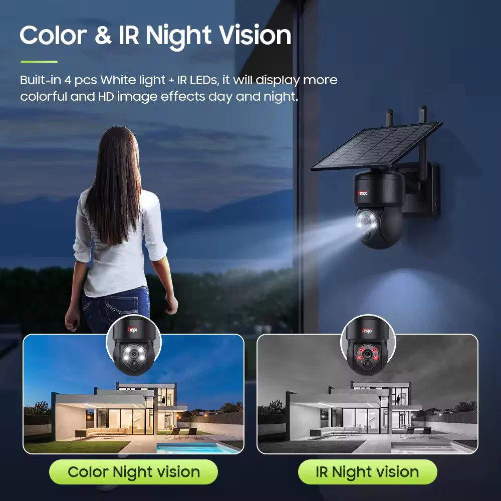 Anspo 4G SIM SOLAR security camera wireless free batteries and 64GB card Black - Image 8