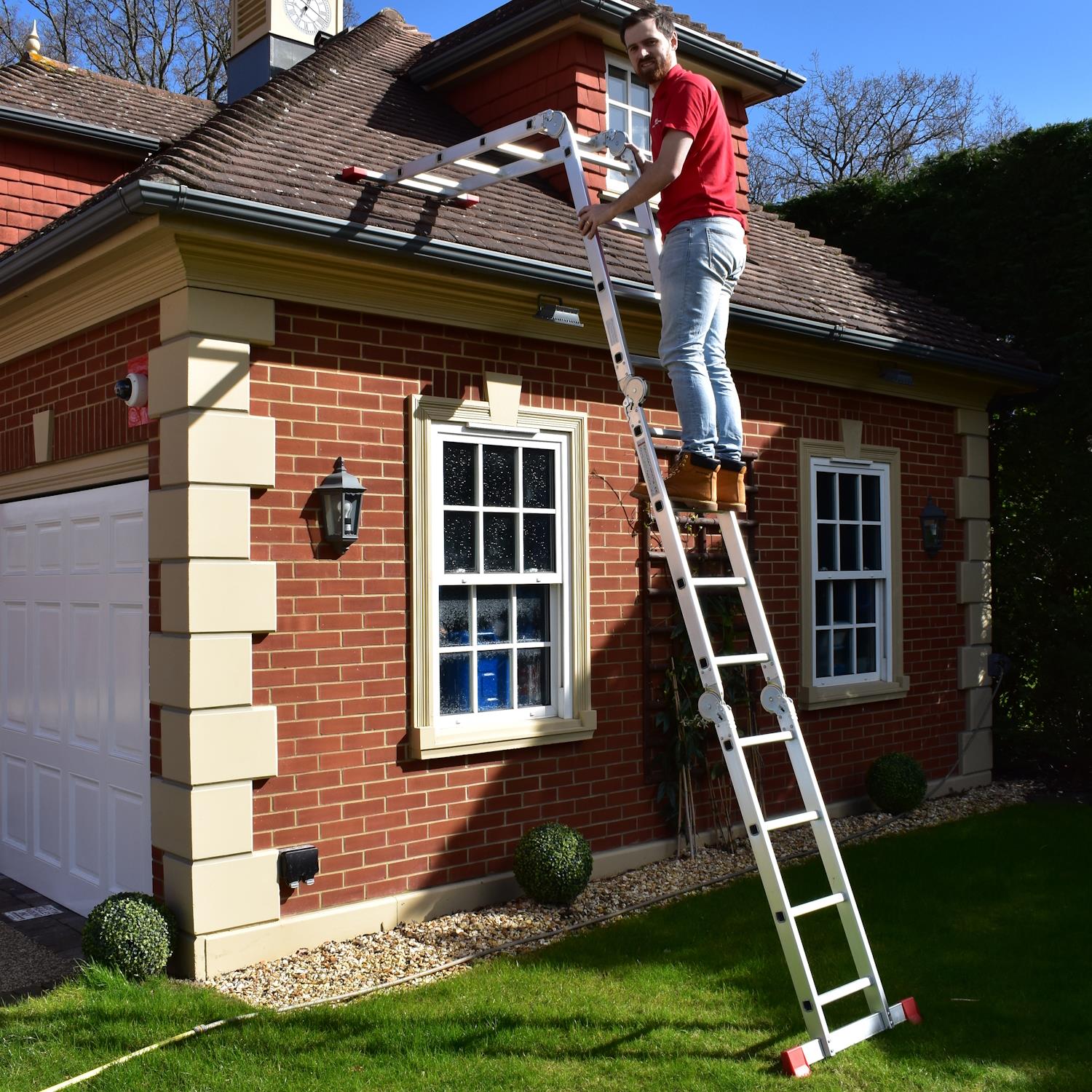 Multi Purpose Ladder 3.6M with two platforms folding ladder - Image 13