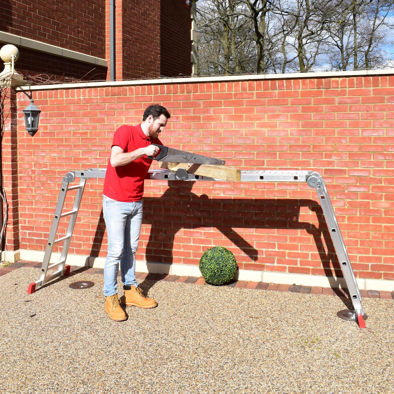 Multi Purpose Ladder 3.6M with two platforms folding ladder - Image 14