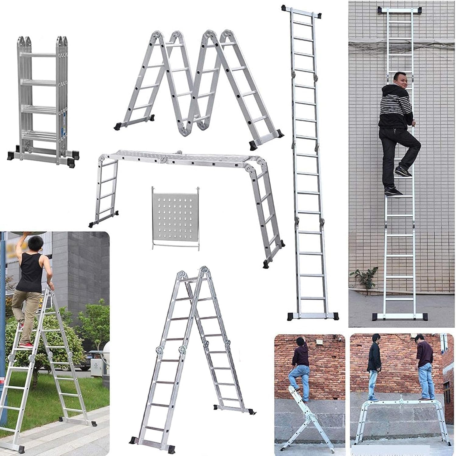 Ladder Multi Purpose 4.7m with two platforms folding ladder - Image 9